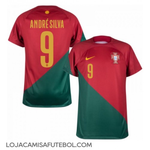 Camisa de Futebol Portugal Andre Silva #9 Equipamento Principal Mundo 2022 Manga Curta